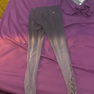 PINK black and gray faded leggings size small.